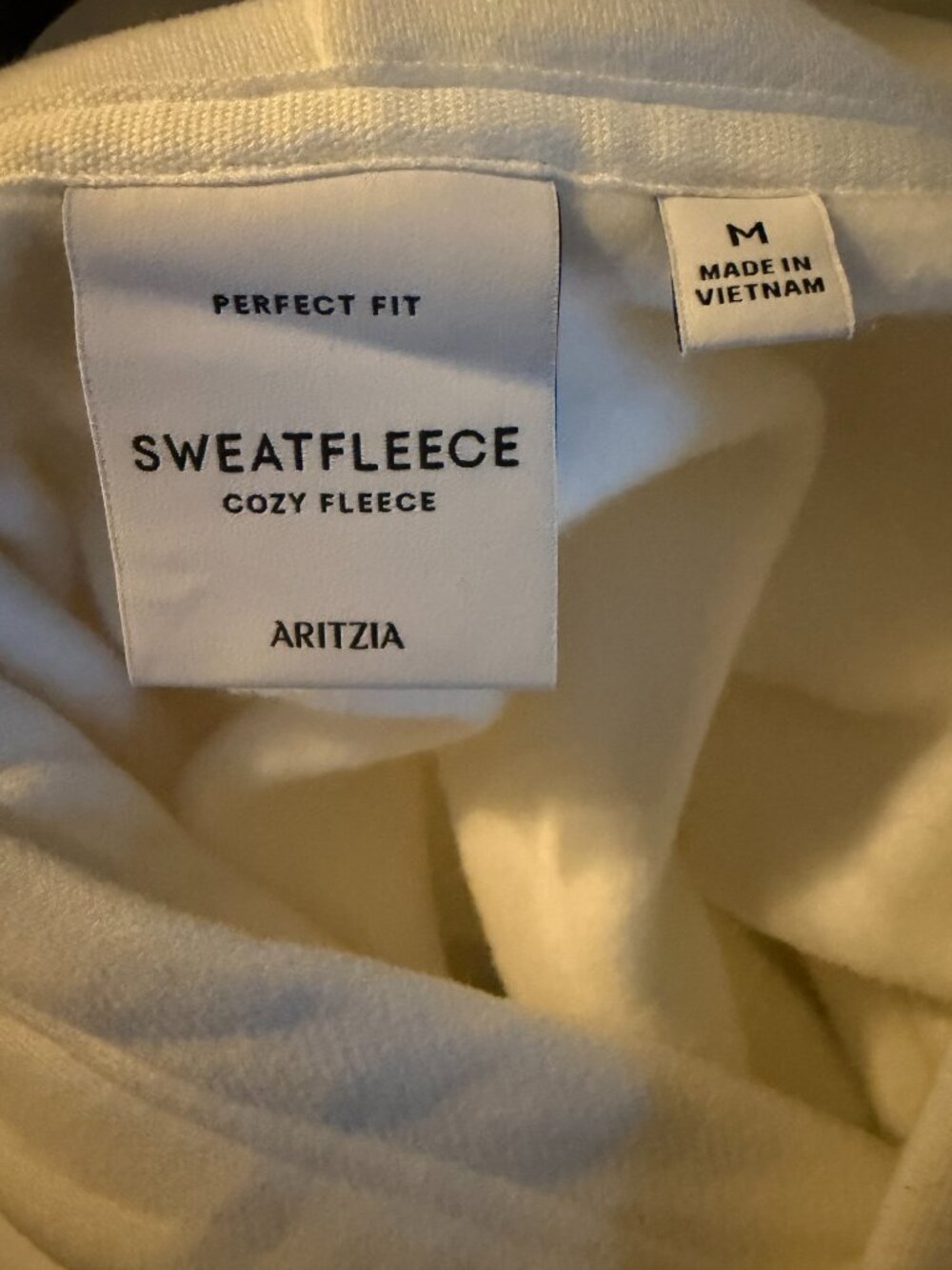 Aritzia TNA Cozy Fleece Perfect Hoodie White Size M – Worn Once - Picture 4 of 4